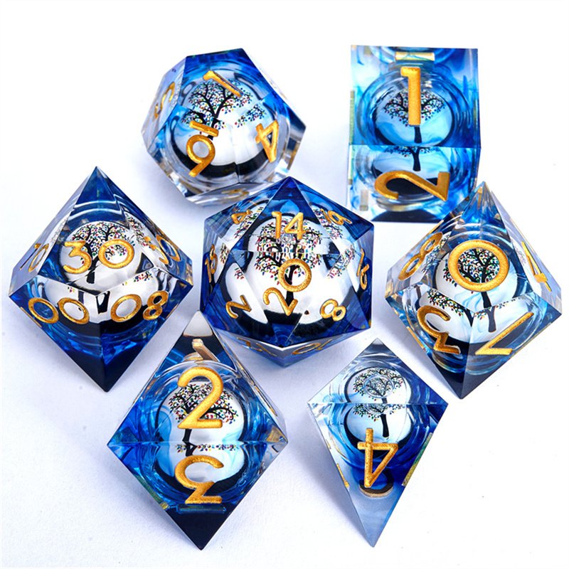 Customized Skull Head Dnd Dice Handmade Sharp Edge Resin Dice D&D D4 D6 D8 D100 D12 D20 Suitable for Dungeons&Dragons