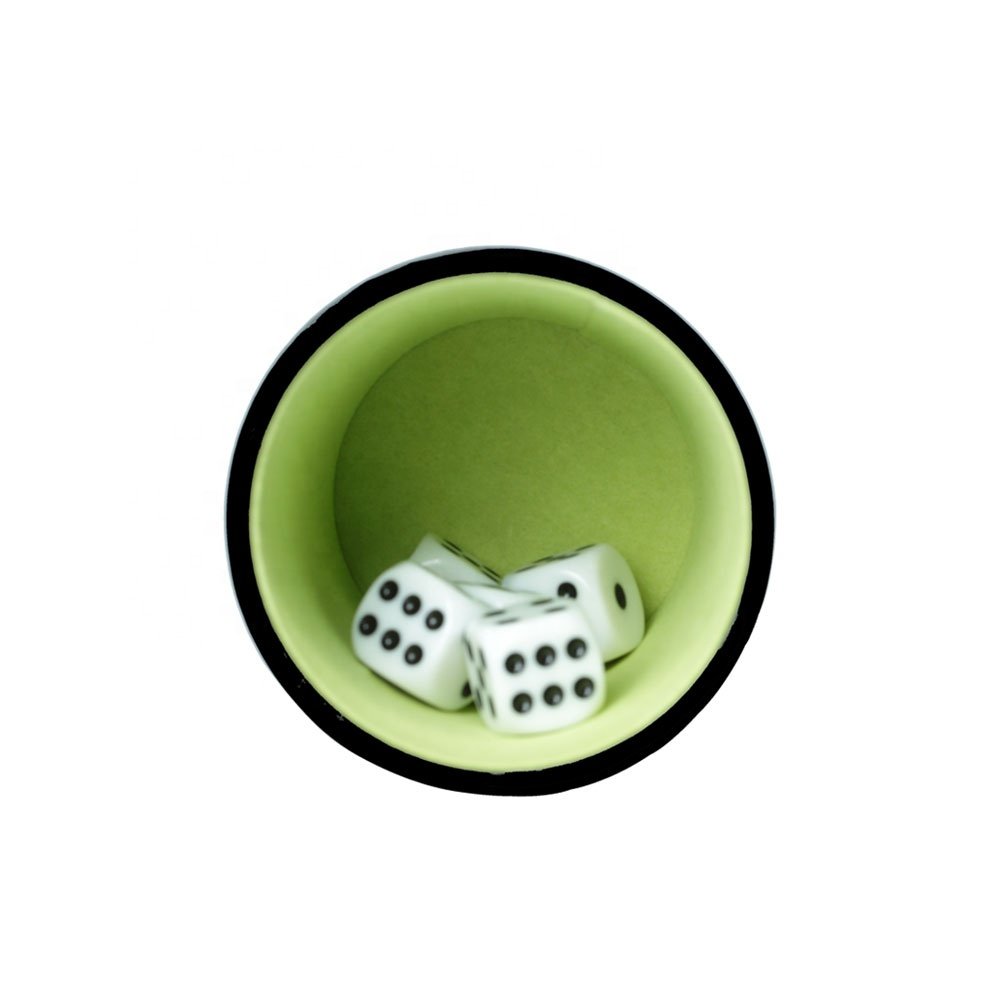 Green OEM Wholesale Stacking Cups Set Cheap Custom Logo Pu Leather High Quality Dice Cup For Games