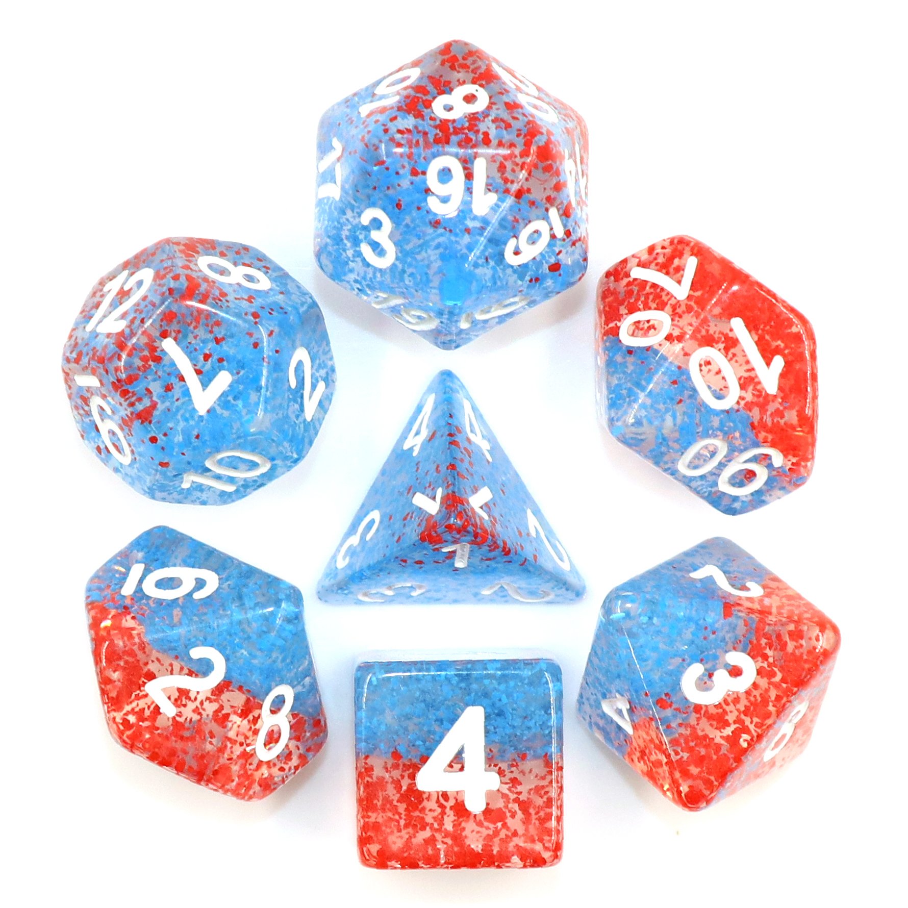 7 Pcs Particles Polyhedron Resin Dice D&D Dungeons & Dragons Board Game Dice Set