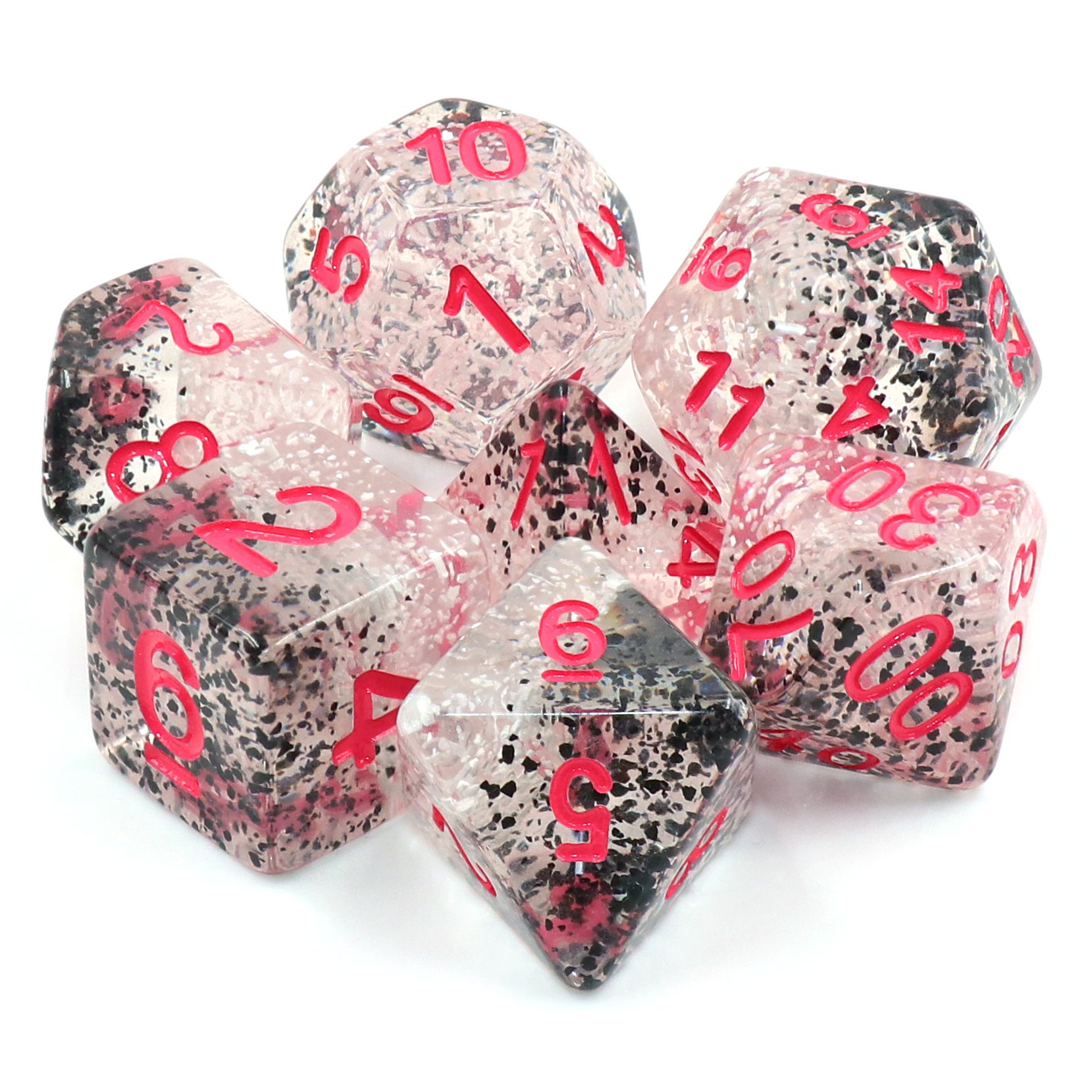 7 Pcs Particles Polyhedron Resin Dice D&D Dungeons & Dragons Board Game Dice Set