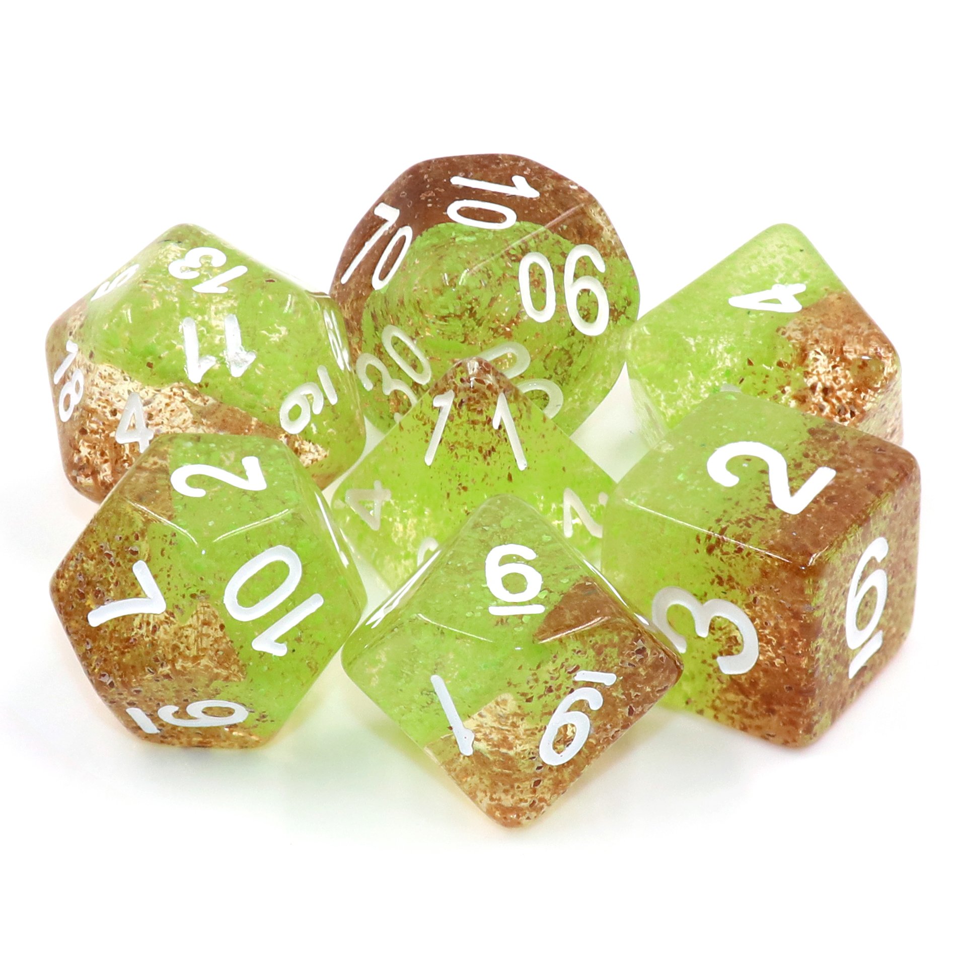 7 Pcs Particles Polyhedron Resin Dice D&D Dungeons & Dragons Board Game Dice Set