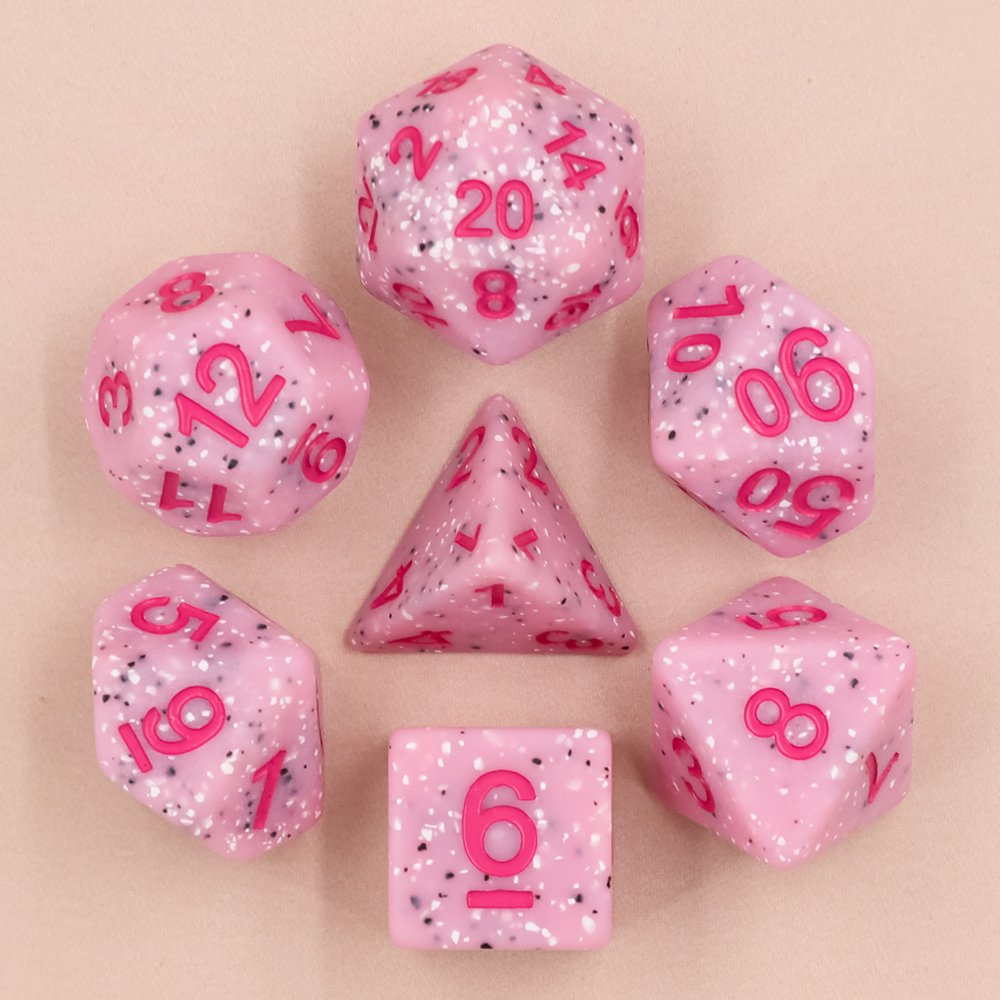 7 Pcs Particles Polyhedron Resin Dice D&D Dungeons & Dragons Board Game Dice Set