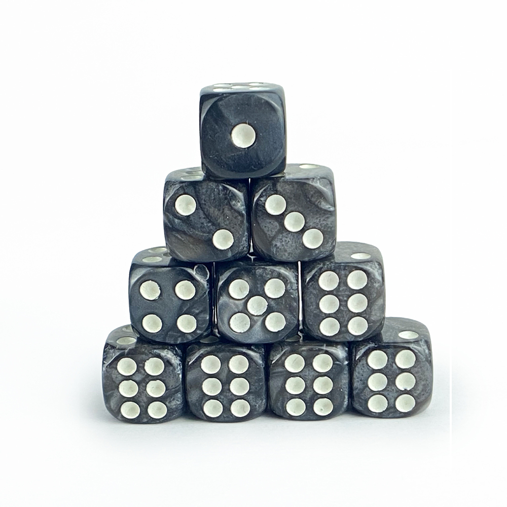 Acrylic Dice D6 Entertainment Dice Game Teaching Pearl Pattern 12mm Rounded Corner Custom Dice