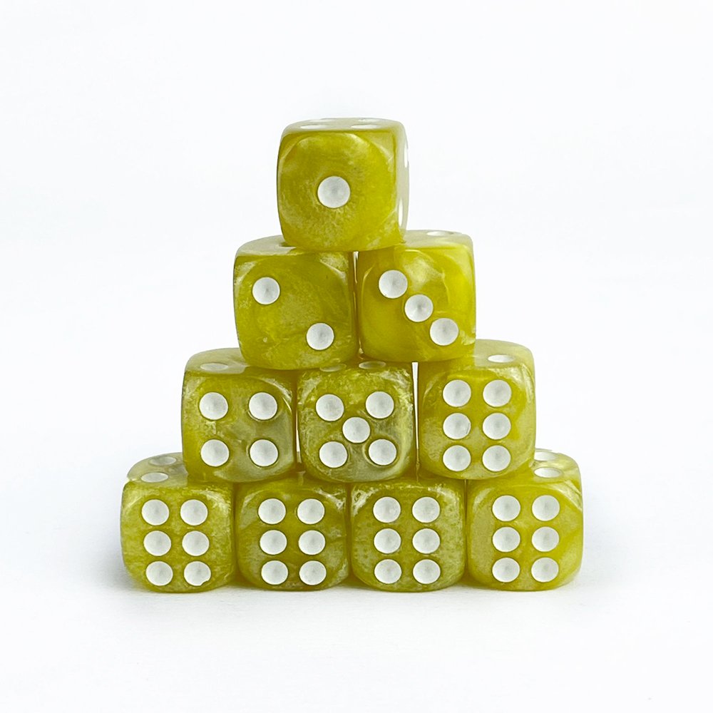Acrylic Dice D6 Entertainment Dice Game Teaching Pearl Pattern 12mm Rounded Corner Custom Dice