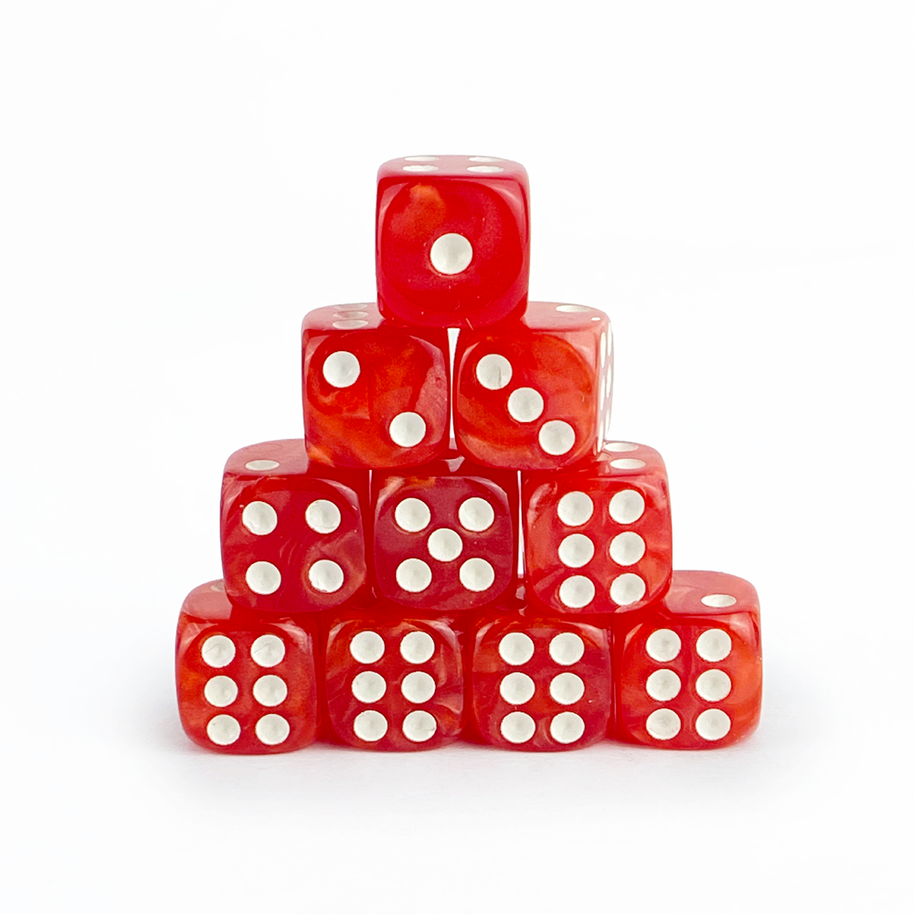 Acrylic Dice D6 Entertainment Dice Game Teaching Pearl Pattern 12mm Rounded Corner Custom Dice