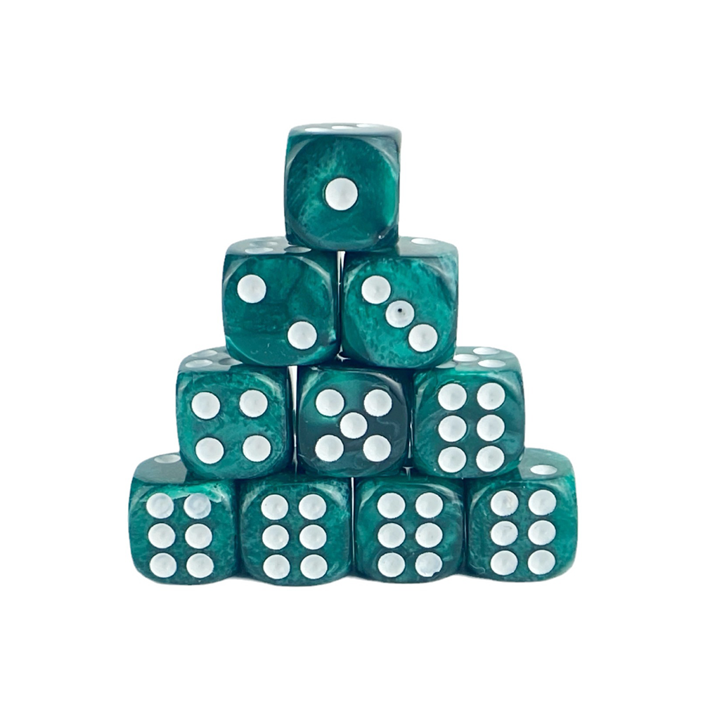 Acrylic Dice D6 Entertainment Dice Game Teaching Pearl Pattern 12mm Rounded Corner Custom Dice