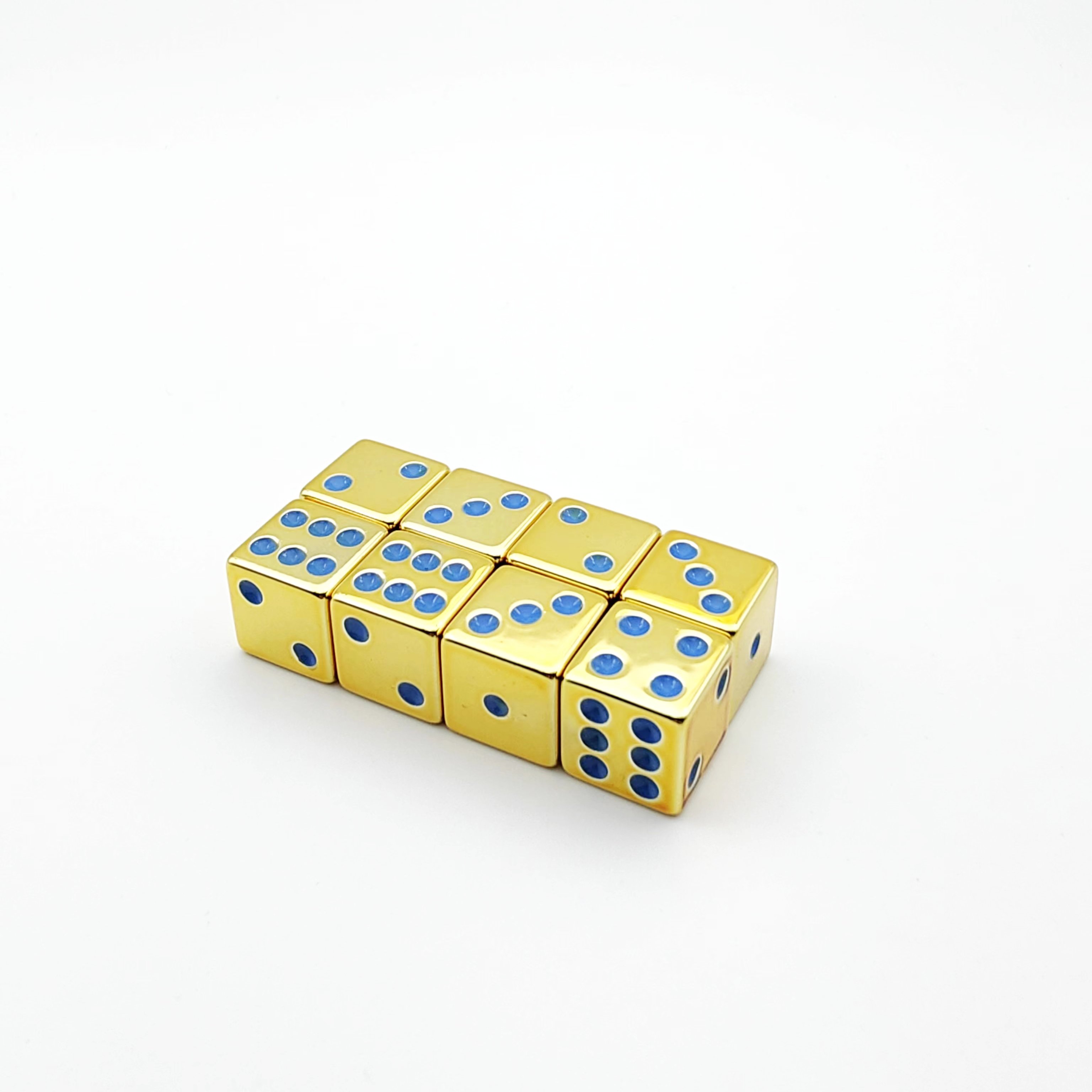 Wholesale Printed D6 Point Resin Acrylic Casino Dice Set Custom Plated Luxury Golden 16mm Adult Dice Games