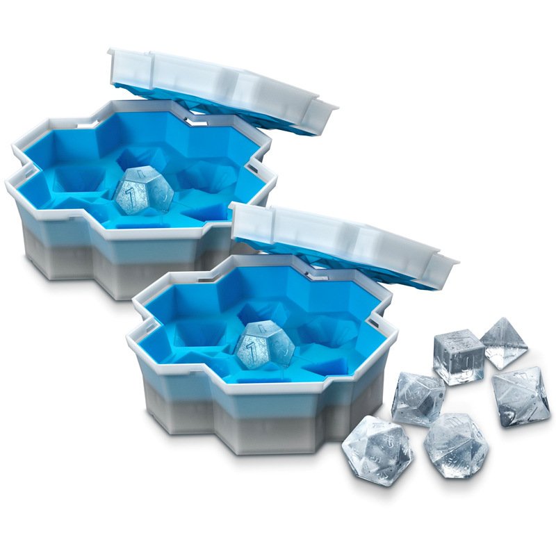 DD1646 Creative 7 Cubes Polyhedral Dice Molds Box Stackable Baking Ice Trays for Freezer Cocktail Drink Dice Ice Cube Mold