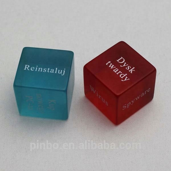 Plastic Acrylic Polyhedral Custom Adult Exercise Game Sex Dice