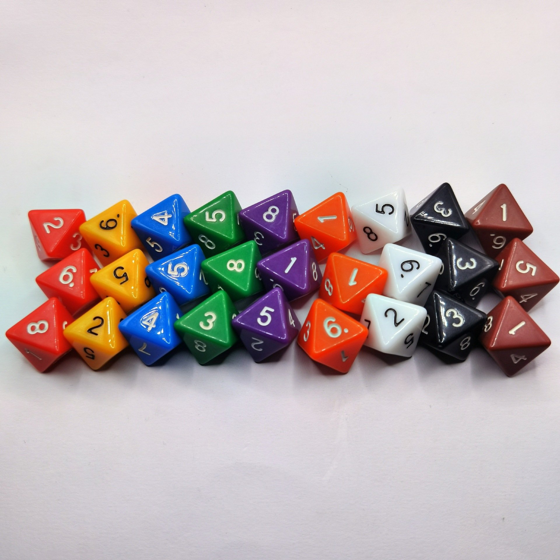 D8 Octahedron Game Dice Digital Color Acrylic Transparent Polyhedron Dice Entertainment Magic Props Dice Wholesale -