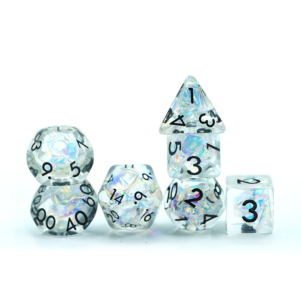 Customizable Resin Charms Dungeons And Dragons Colorful Core Dice Set For Board Game