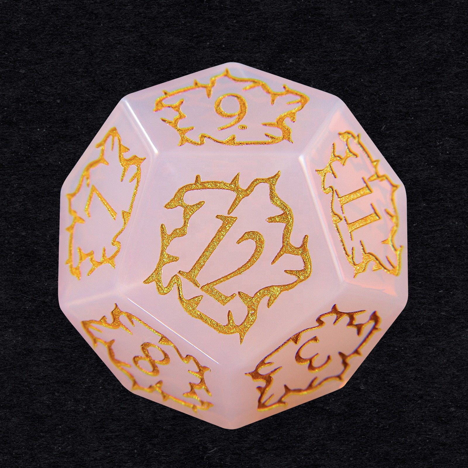Artificial Glass Gemstone Pattern Dices DND Pink Opal Stone Dice For Dungeons And Dragons Board Games