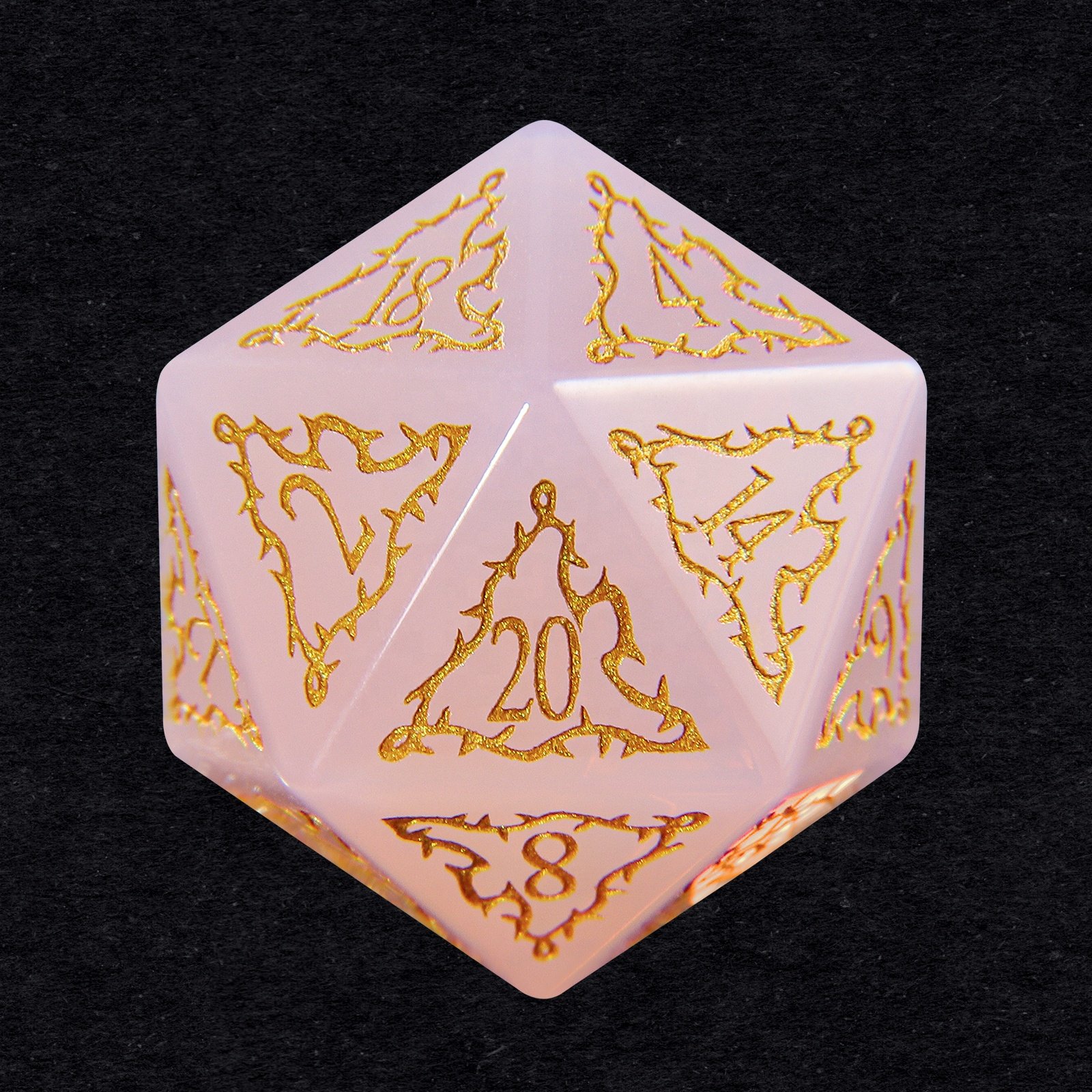 Artificial Glass Gemstone Pattern Dices DND Pink Opal Stone Dice For Dungeons And Dragons Board Games