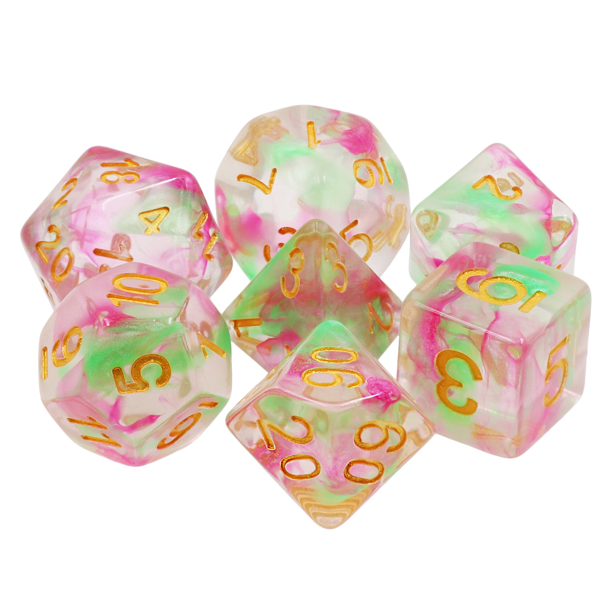 Factory direct sales resin dice 7 pcs DND game dice Pearl Swirl Dice Set For Entertainment Games