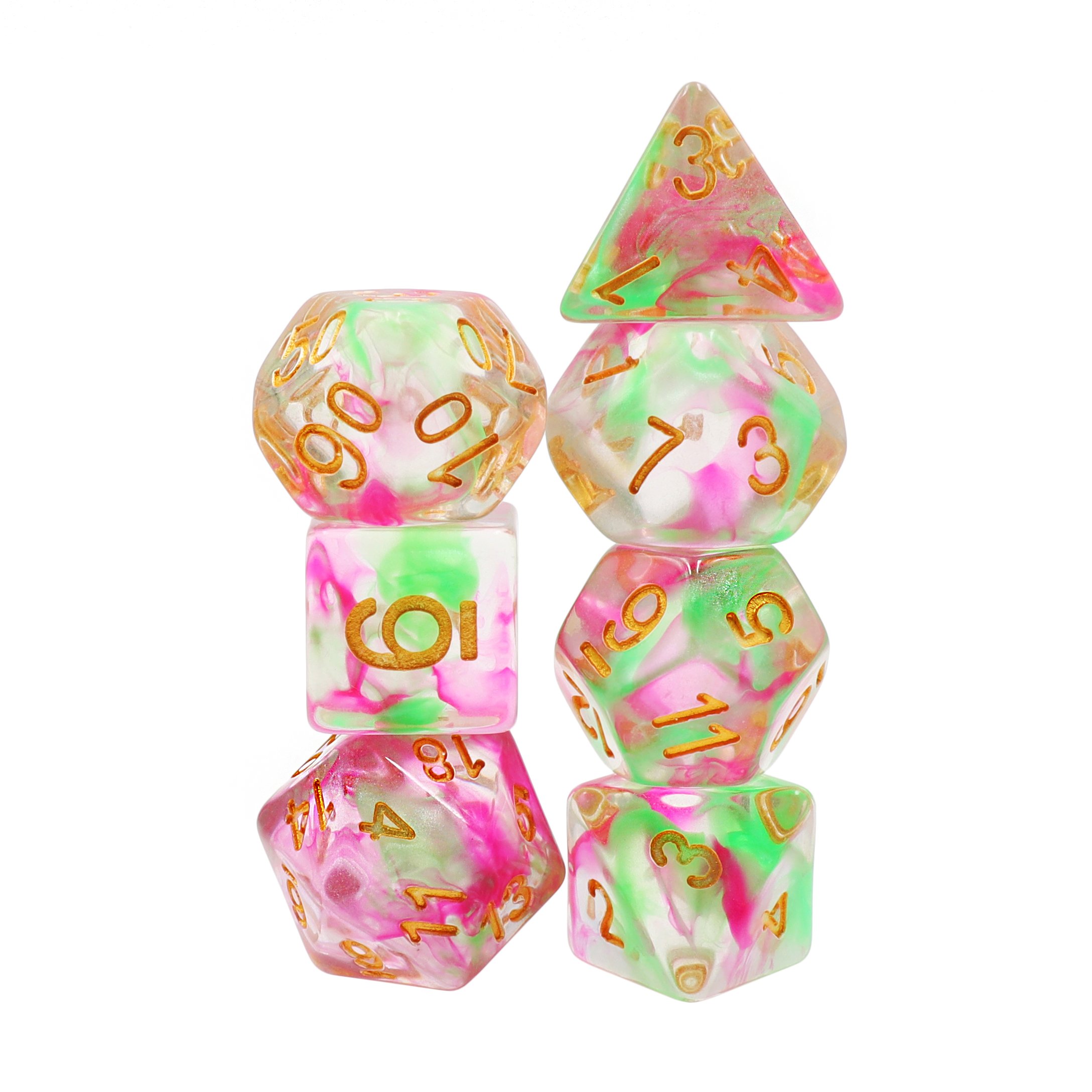 Factory direct sales resin dice 7 pcs DND game dice Pearl Swirl Dice Set For Entertainment Games