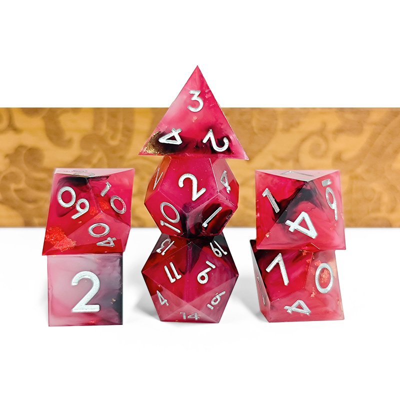 Hot Sale handmade Sharp Edge DND RPG Polyhedral Dice set for Dungeons and Dragons Games and Card Dice games