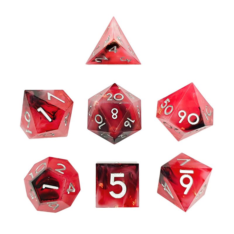 Hot Sale handmade Sharp Edge DND RPG Polyhedral Dice set for Dungeons and Dragons Games and Card Dice games