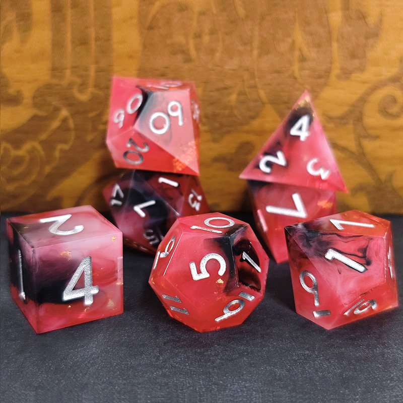 Hot Sale handmade Sharp Edge DND RPG Polyhedral Dice set for Dungeons and Dragons Games and Card Dice games