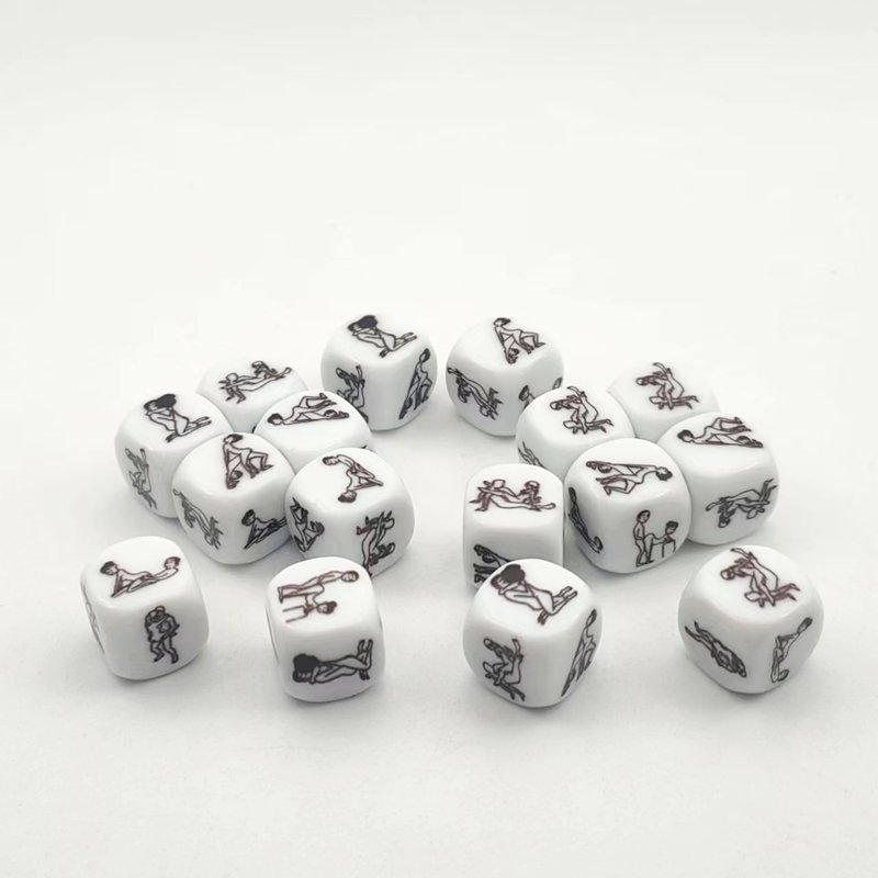 manufacturer low moq custom personalized white sexy couples date dice round edge acrylic dice set polyhedral d6 16mm dice set