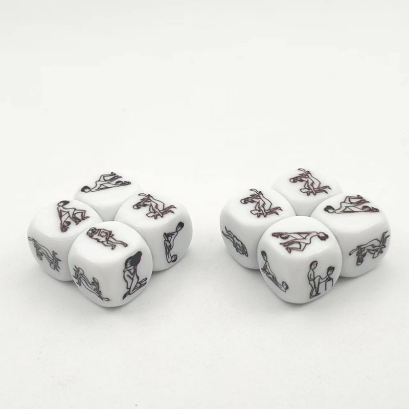 manufacturer low moq custom personalized white sexy couples date dice round edge acrylic dice set polyhedral d6 16mm dice set