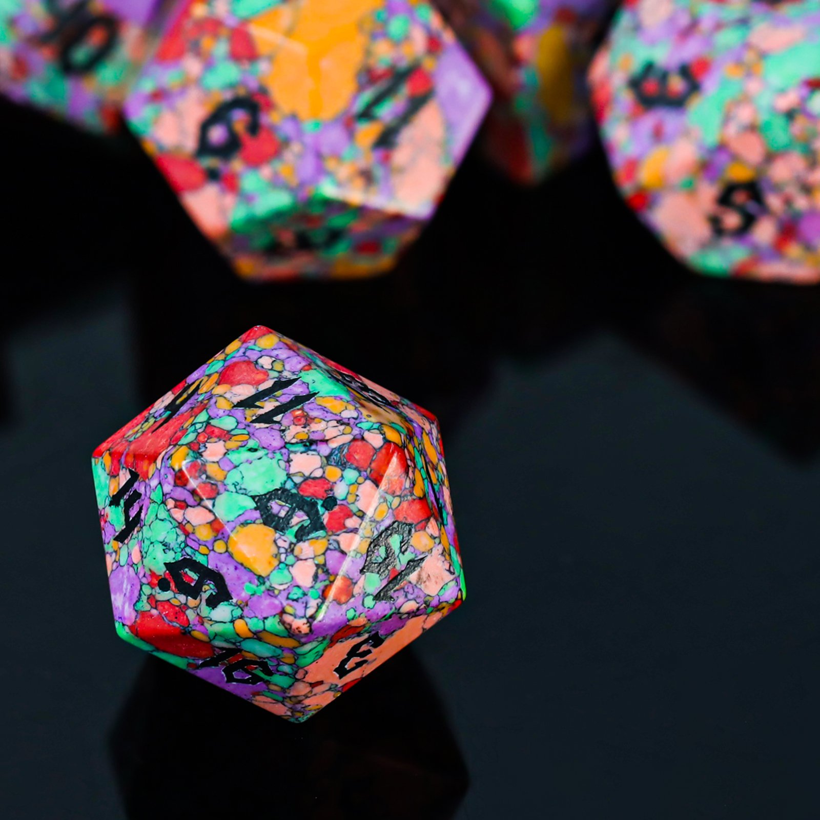 Factory wholesale customized high quality white turquoise dice set for dungeons and dragons RPG