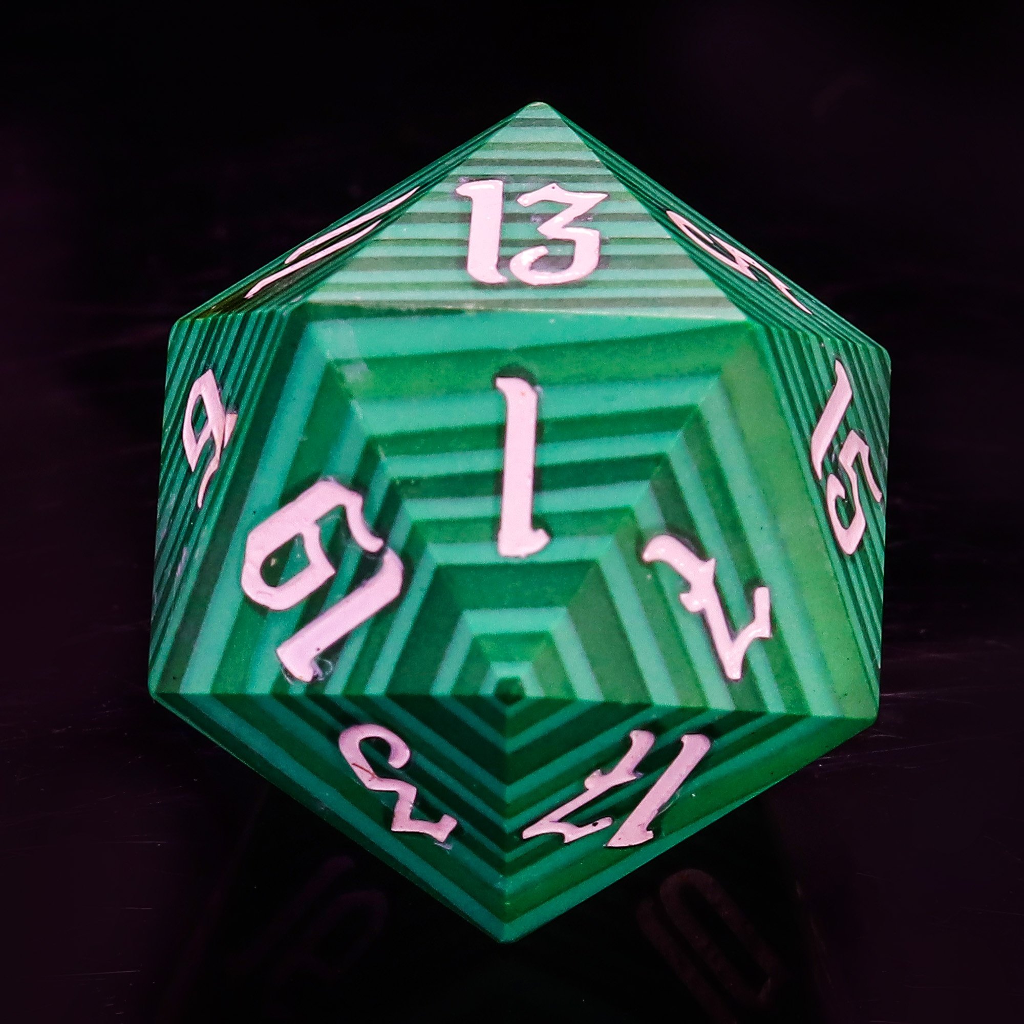 Factory wholesale polyhedron malachite dice set for dungeons and dragons RPG