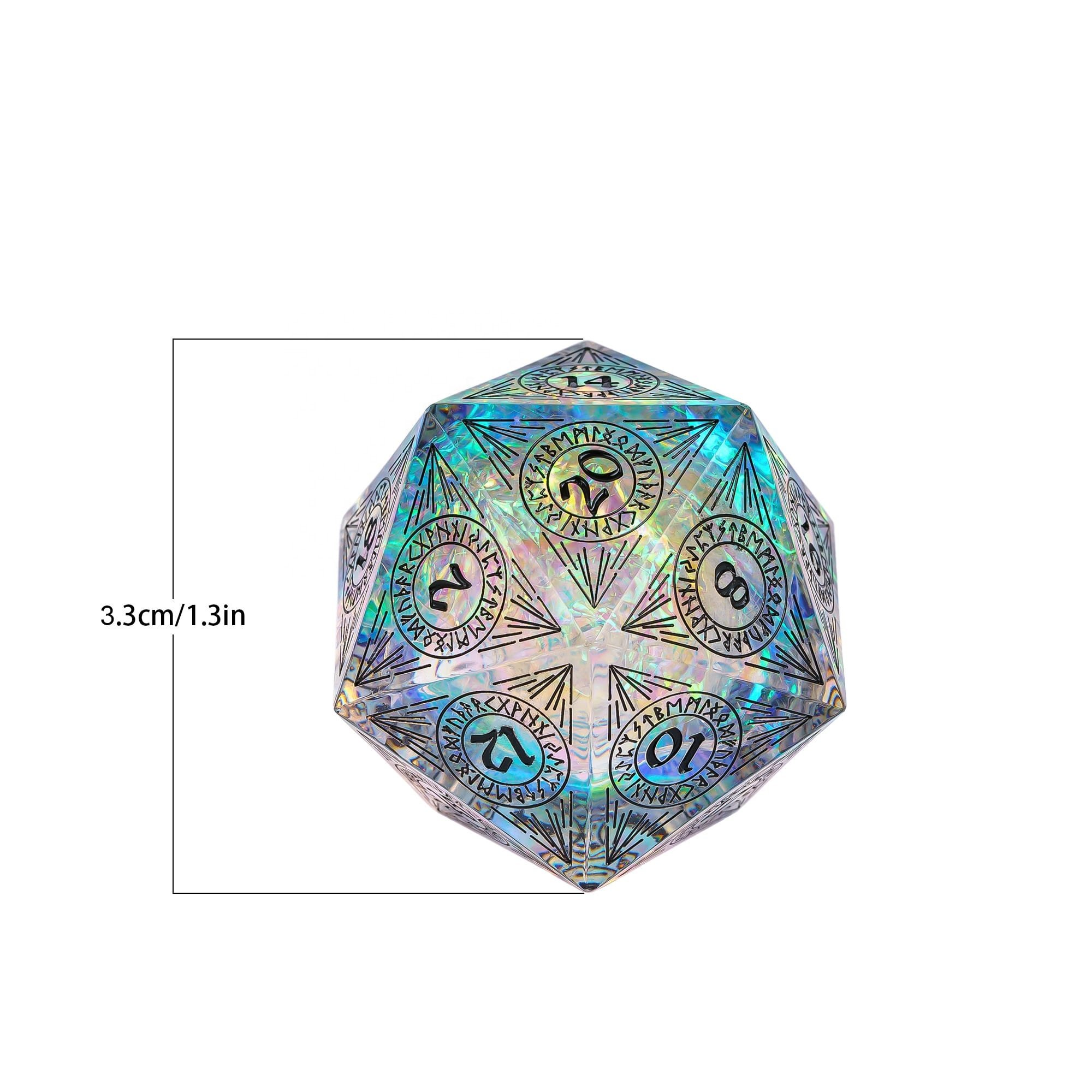 Udixi Custom Logo 33mm Dice D20 Set for Dungeons and Dragons DND RPG Board Dice Set