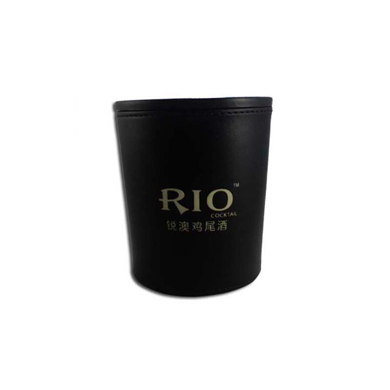 Promotion Item Straight PU Leather Dice Cup Holder Bar KTV Entertainment Dice Cup Party Family Game Supplies