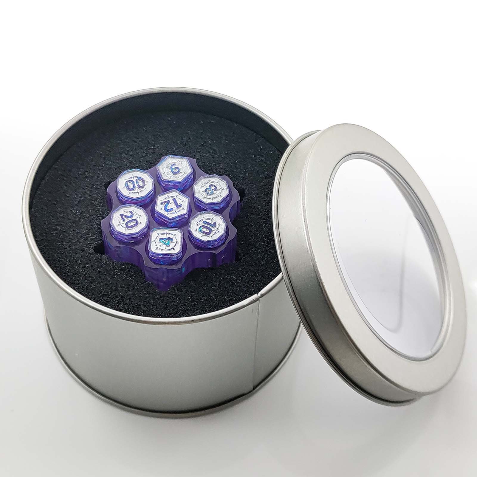 Popular Trend Spinning Revolver Cylinder Holder Dice Polyhedral DND Resin Bullet Dice for Role Playing Games
