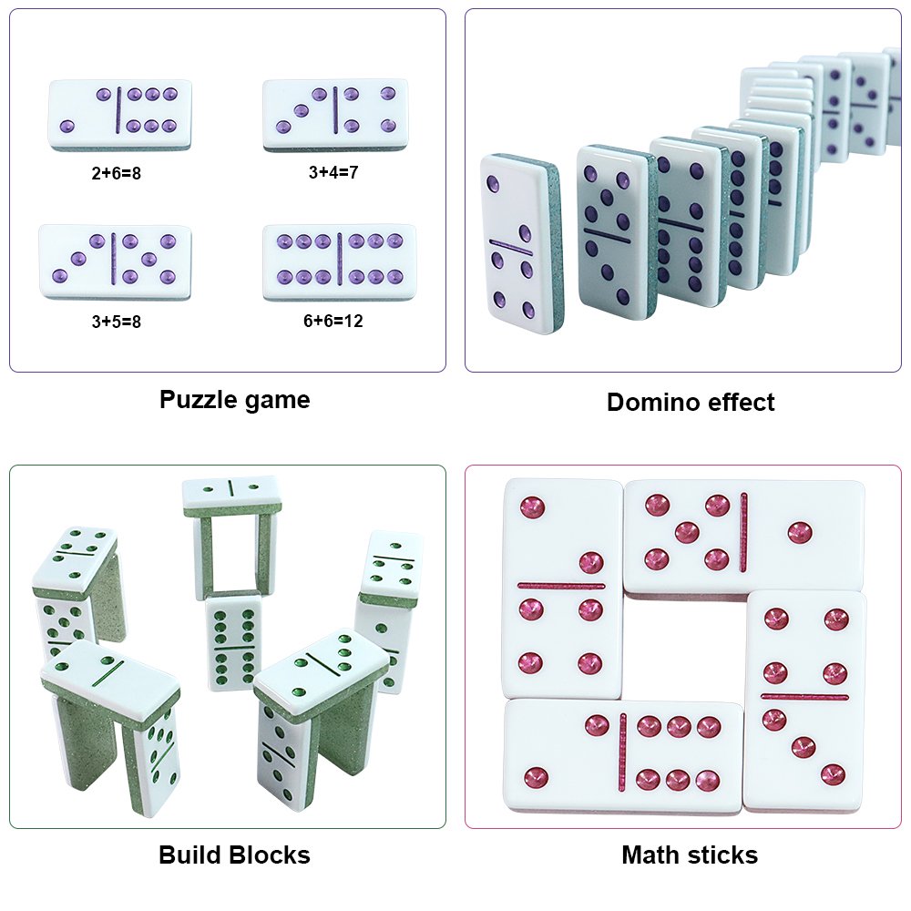 Manufacturer Direct Inventory Dominos Blocks Party Gathering Domino Game Acrylic two-tone D6 Dominoes Set