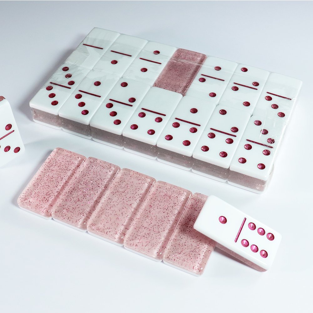 Manufacturer Direct Inventory Dominos Blocks Party Gathering Domino Game Acrylic two-tone D6 Dominoes Set