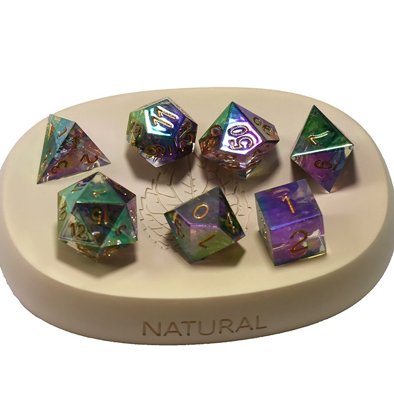 Custom 7Pcs Polyhedral TPRG Dungeons and Dragons DND RPG Board Game Set 16mm Plastic Resin Dice