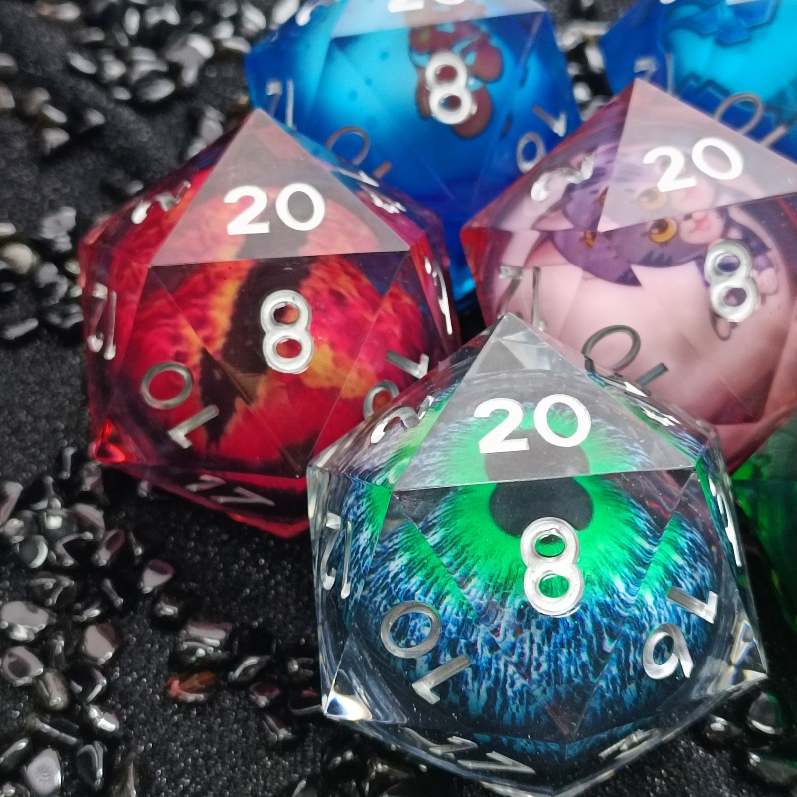 55MM Giant Glowing Liquid Core Dice Dungeons & Dragons Tabletop Game Dice Accessories DNd Resin Dice
