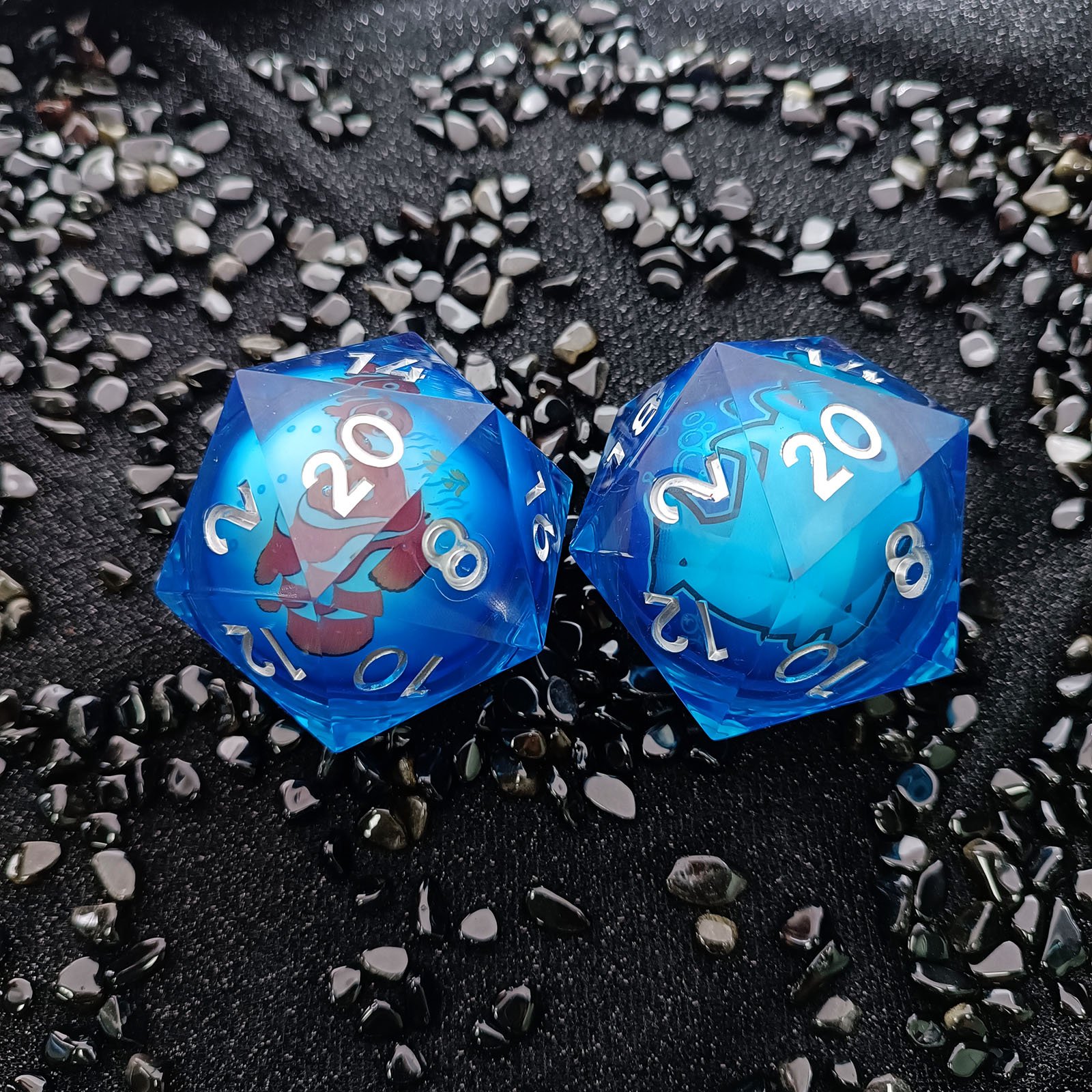 55MM Giant Glowing Liquid Core Dice Dungeons & Dragons Tabletop Game Dice Accessories DNd Resin Dice