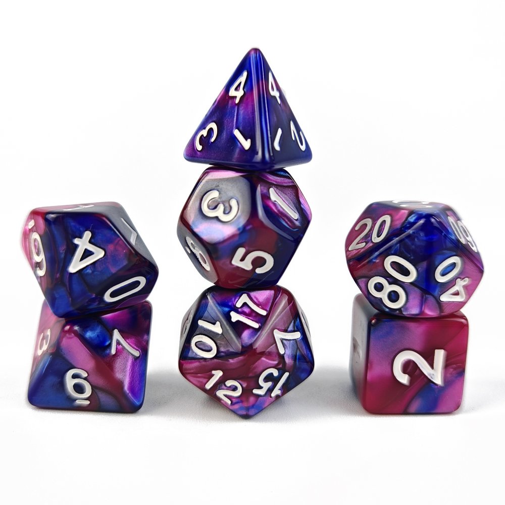 7pcs Polyhedral DND Dice 2 Colors Colorful Acrylic Dice for Dungeons and Dragons RPG Board Game
