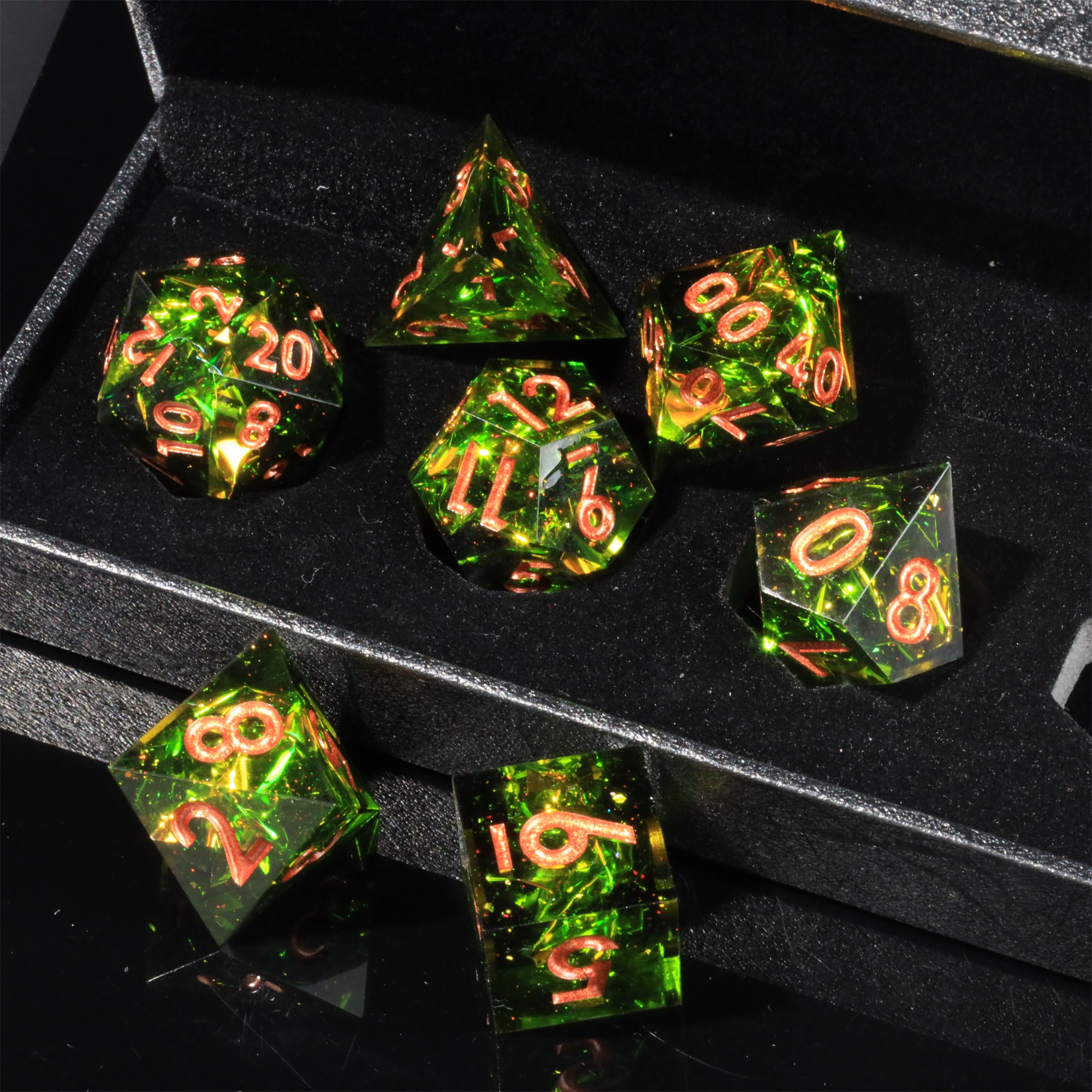 MINI PLANET DND Dice Set Handmade Colored Polyhedral Resin Dice with Sharp Edges For TRPG Games Custom DND Dice Set and D6 D20