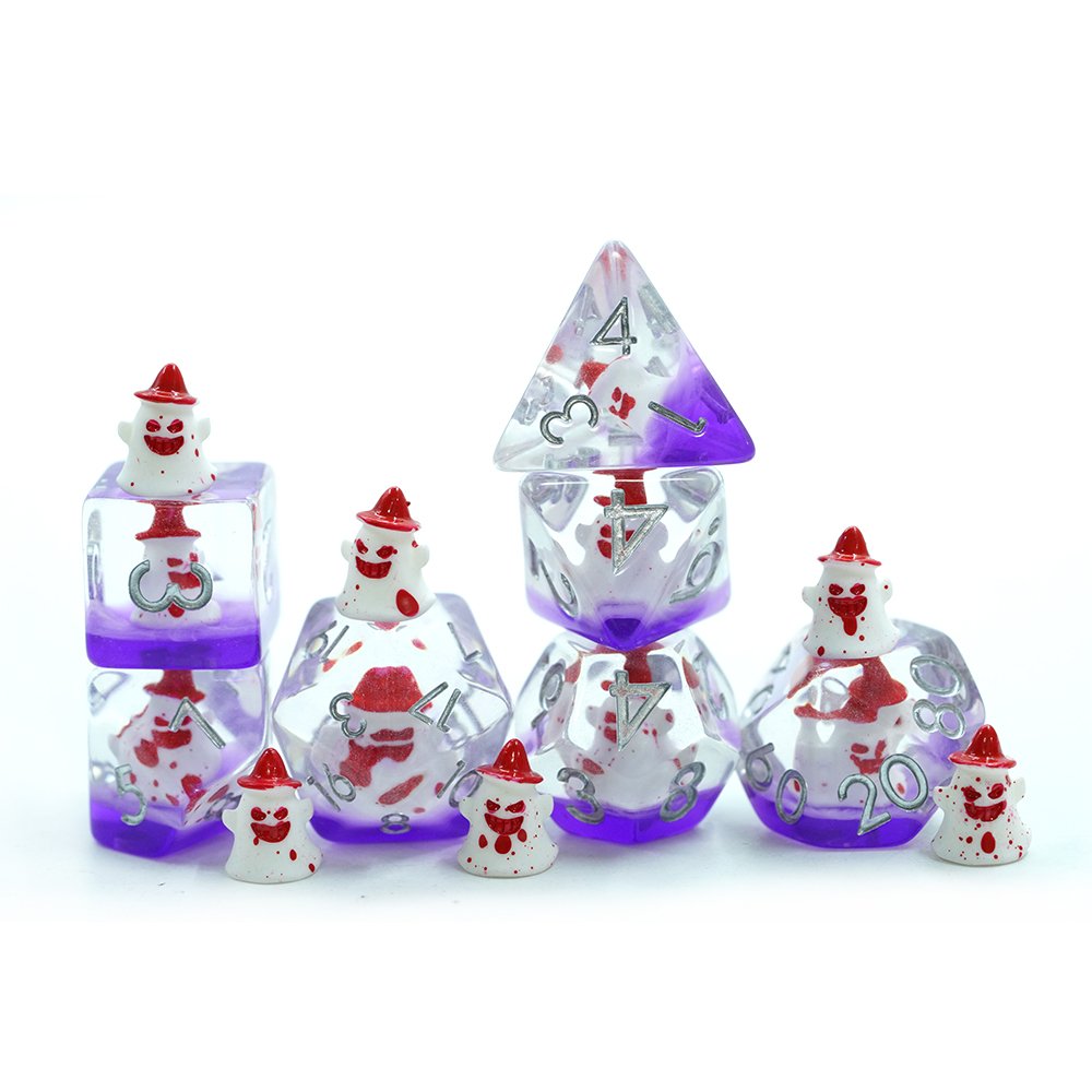 Premium Polyhedron Handmade 7 Piece Resin Round Edge Dice Set For Board Game