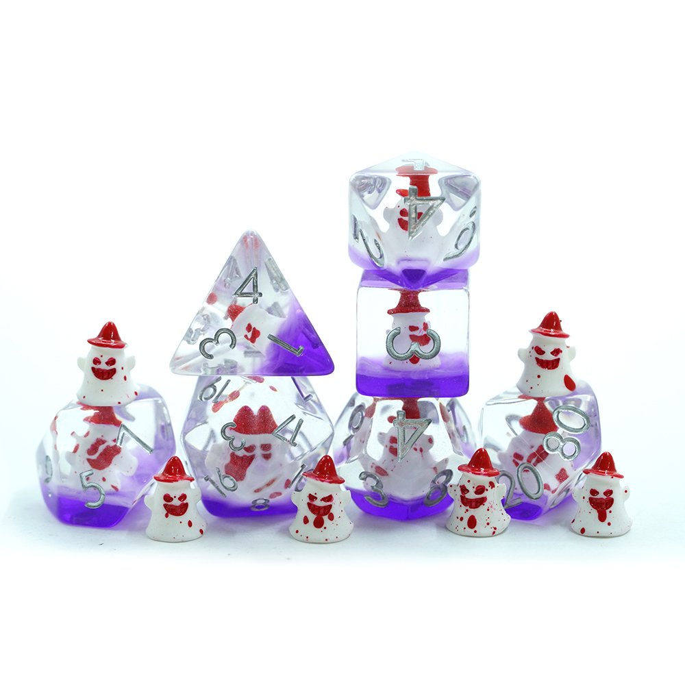 Premium Polyhedron Handmade 7 Piece Resin Round Edge Dice Set For Board Game