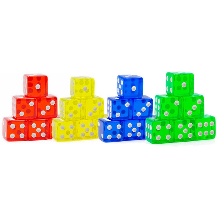 16mm dice D6 game board game bar ktv party game dice acrylic digital points rounded square corners DND plastic dice