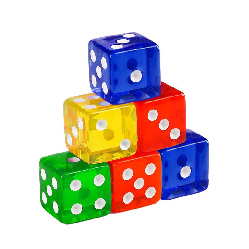 16mm dice D6 game board game bar ktv party game dice acrylic digital points rounded square corners DND plastic dice