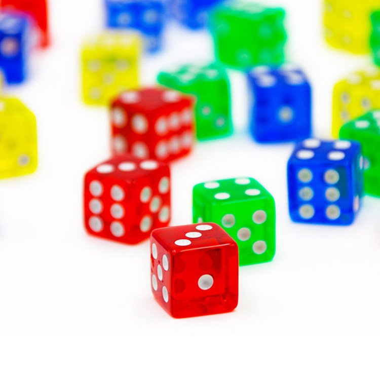 16mm dice D6 game board game bar ktv party game dice acrylic digital points rounded square corners DND plastic dice