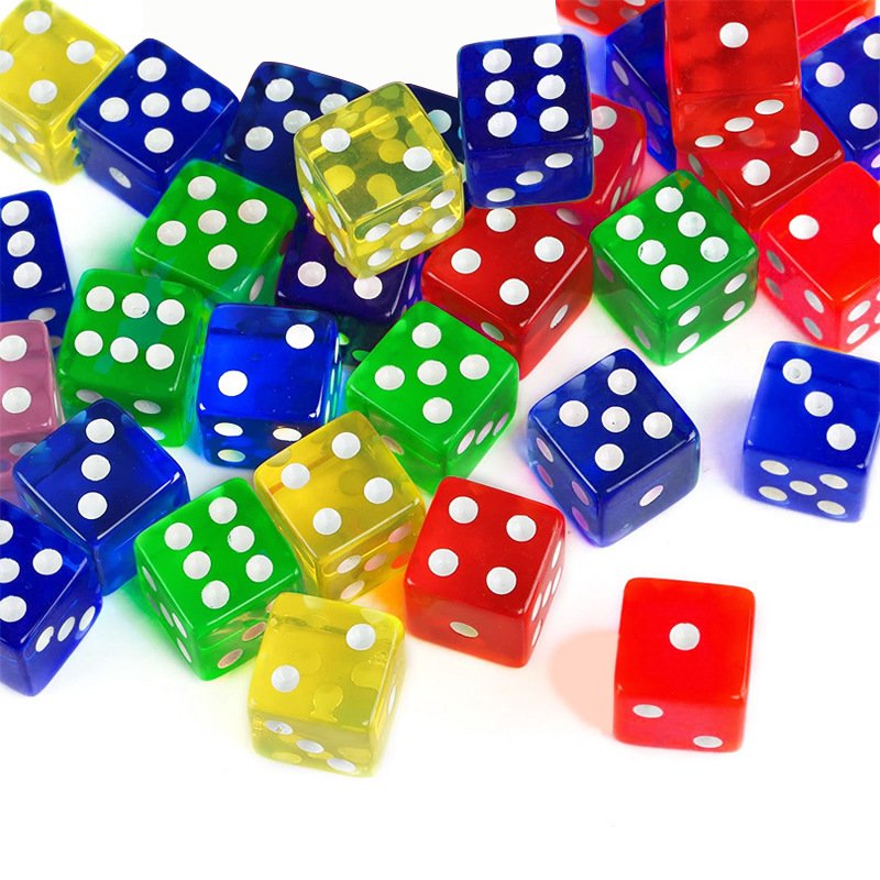16mm dice D6 game board game bar ktv party game dice acrylic digital points rounded square corners DND plastic dice