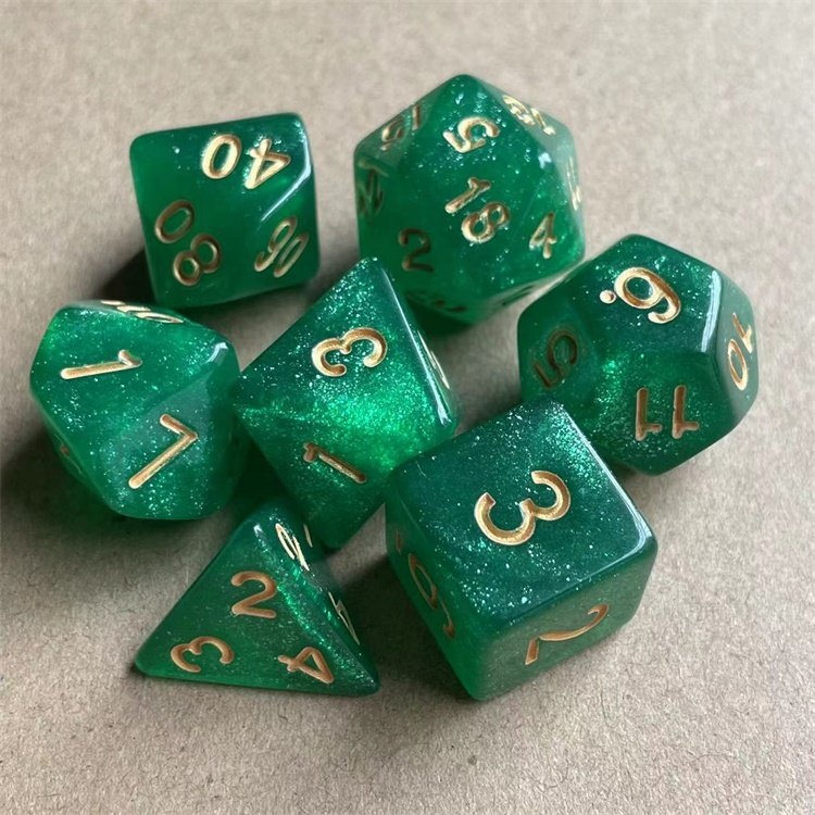 Colorful Glitter Star Plastic DND Bulk Polyhedral Dice Set for the Dice Game
