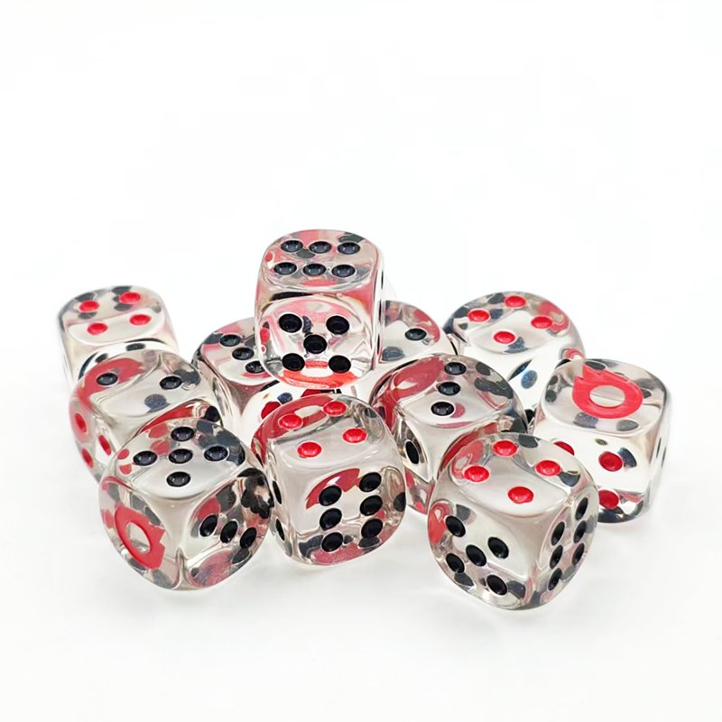 essential accessory round edge engrave clear glitter acrylic resin dice adult games poker point dice set
