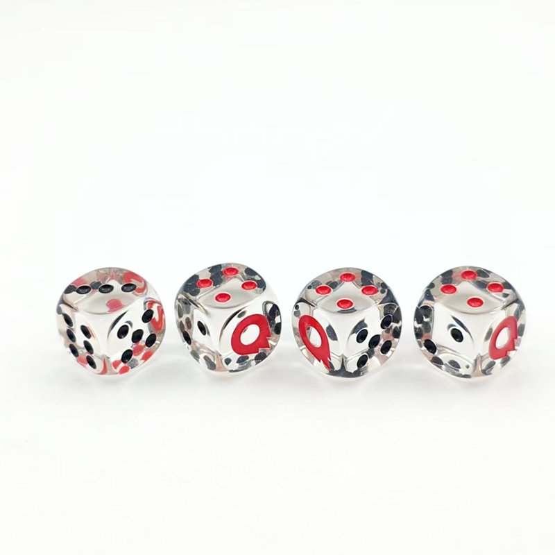 essential accessory round edge engrave clear glitter acrylic resin dice adult games poker point dice set