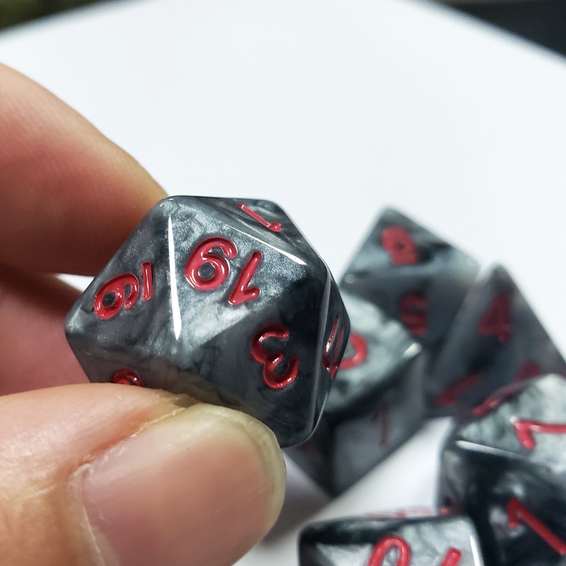 7Pcs/Set Dice Product Tabletop Roleplaying Prtg Games Polyhedral Marble Stone Dnd Resin Dice