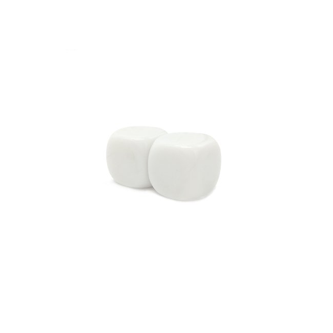 Wholesale Customized 14mm White Resin Dice with Printed Engraved Logo and Pattern Casino Game Accessory Dice