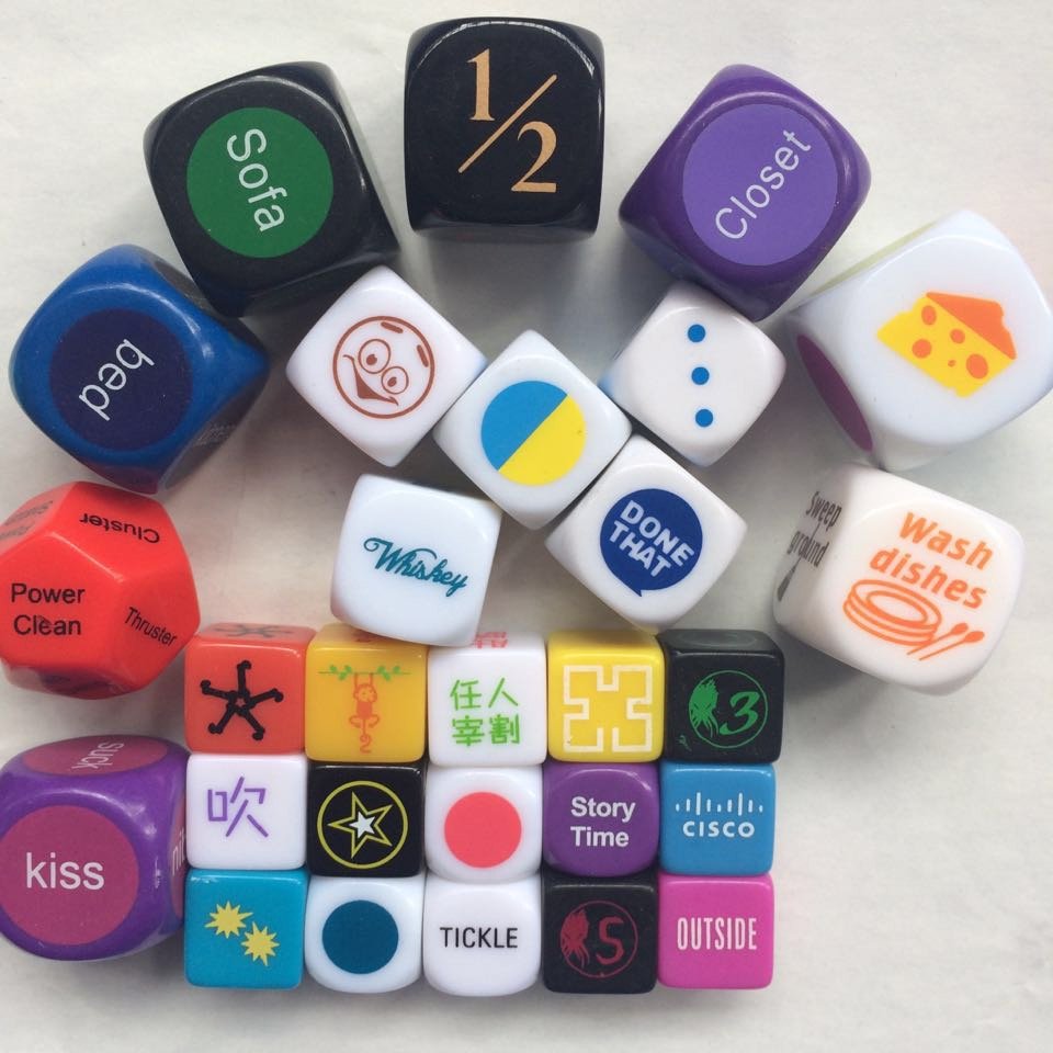 Custom Engrave Dice Printed Game Dice Straight Corner Round Board Game Dice For Game Entertainment