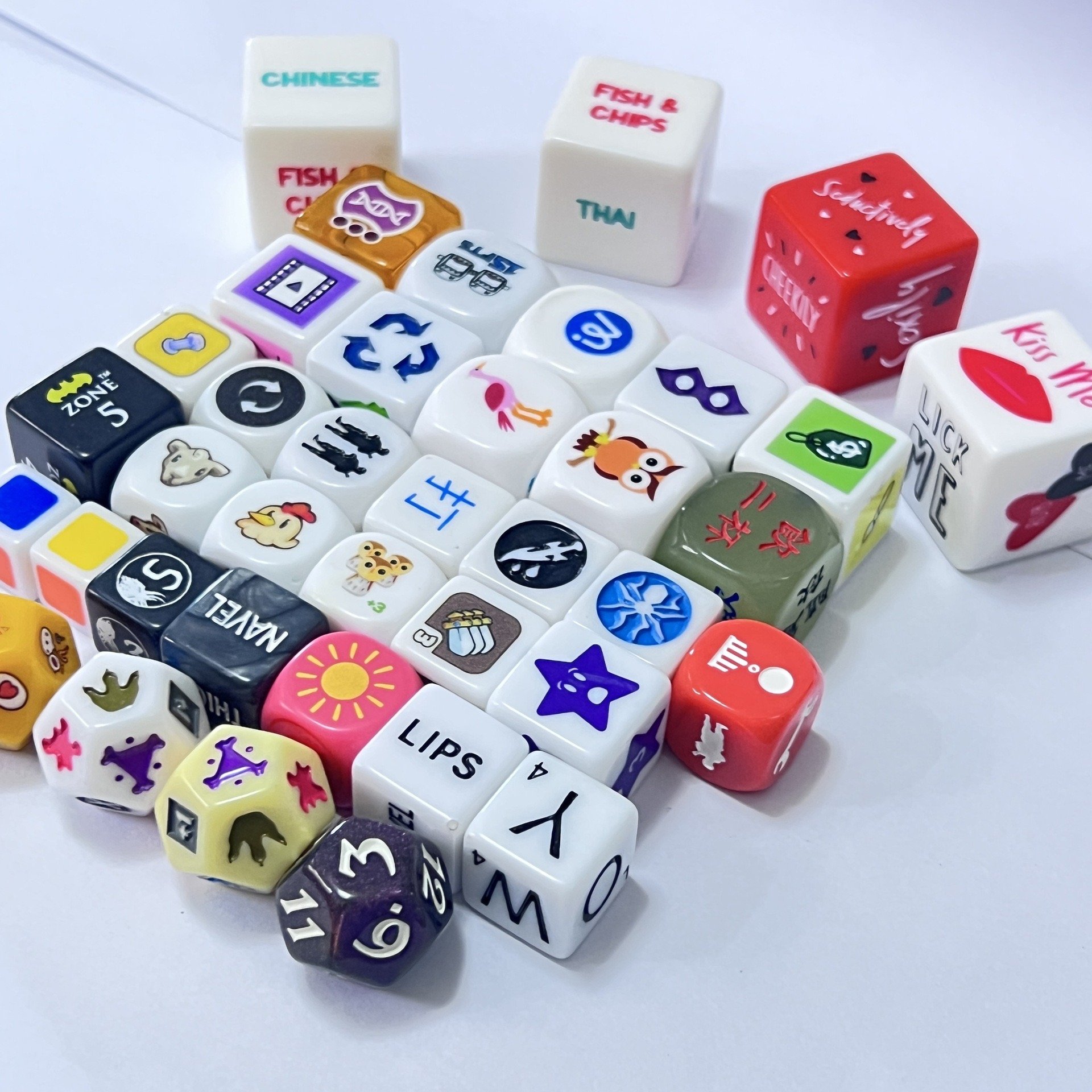Custom Engrave Dice Printed Game Dice Straight Corner Round Board Game Dice For Game Entertainment