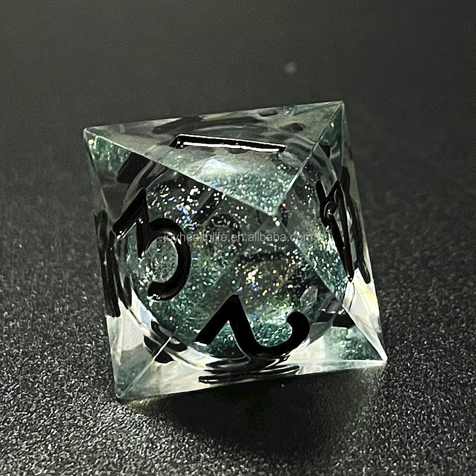 Handmade Resin Dnd transparent liquid core Dice Set D&D Dice Set for Dungeons and Dragons Custom Gifts RPG